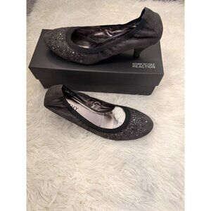 Kathy Van Zeeland Womens Heels Gray with Silver Beading Size 8M